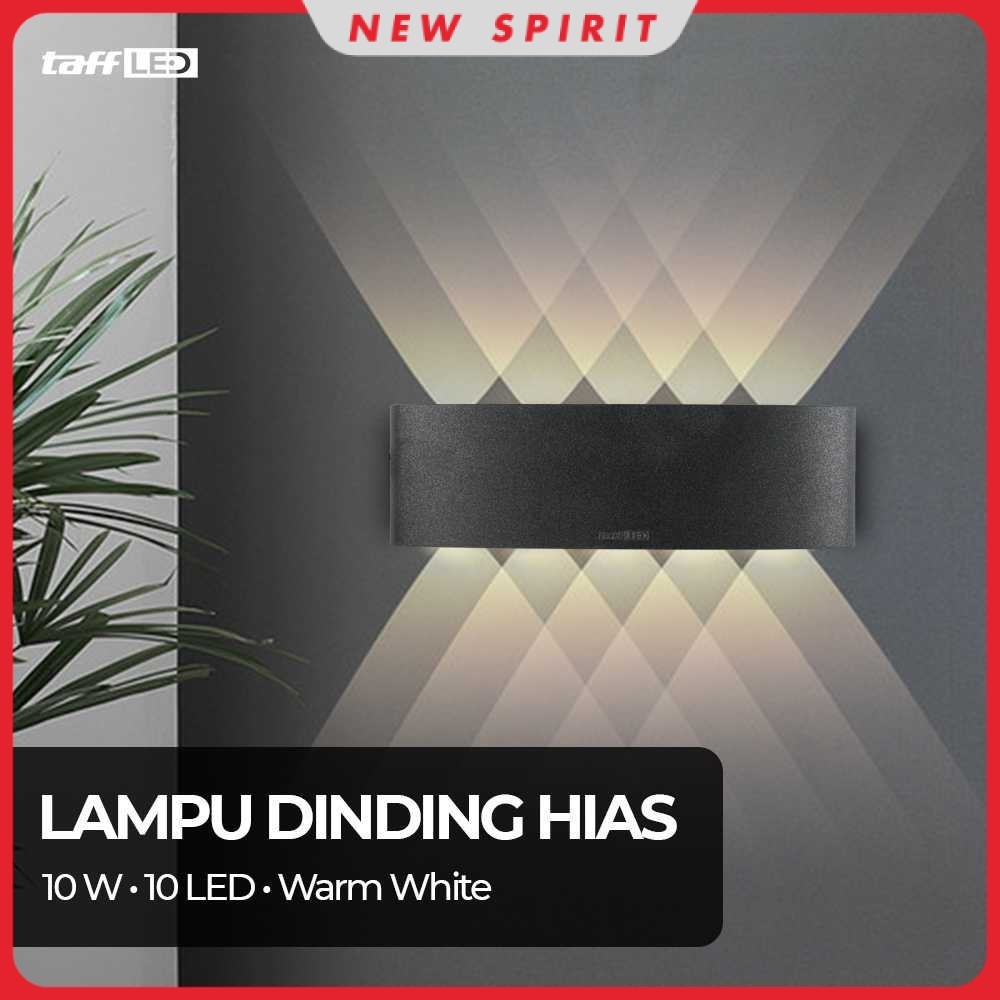 TAFFLED Lampu Dinding Hias Indoor Plastic Body 10W 10 LED Warm White - 10T