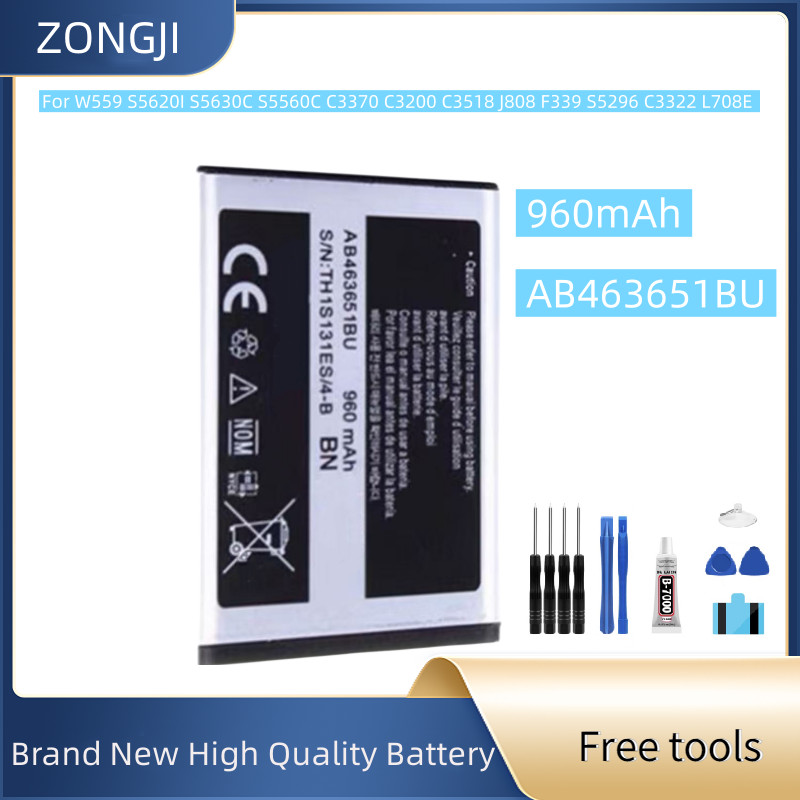 New Battery AB463651BU 960mAh For W559 S5620I S5630C S5560C C3370 C3200 C3518 J808 F339 S5296 C3322 