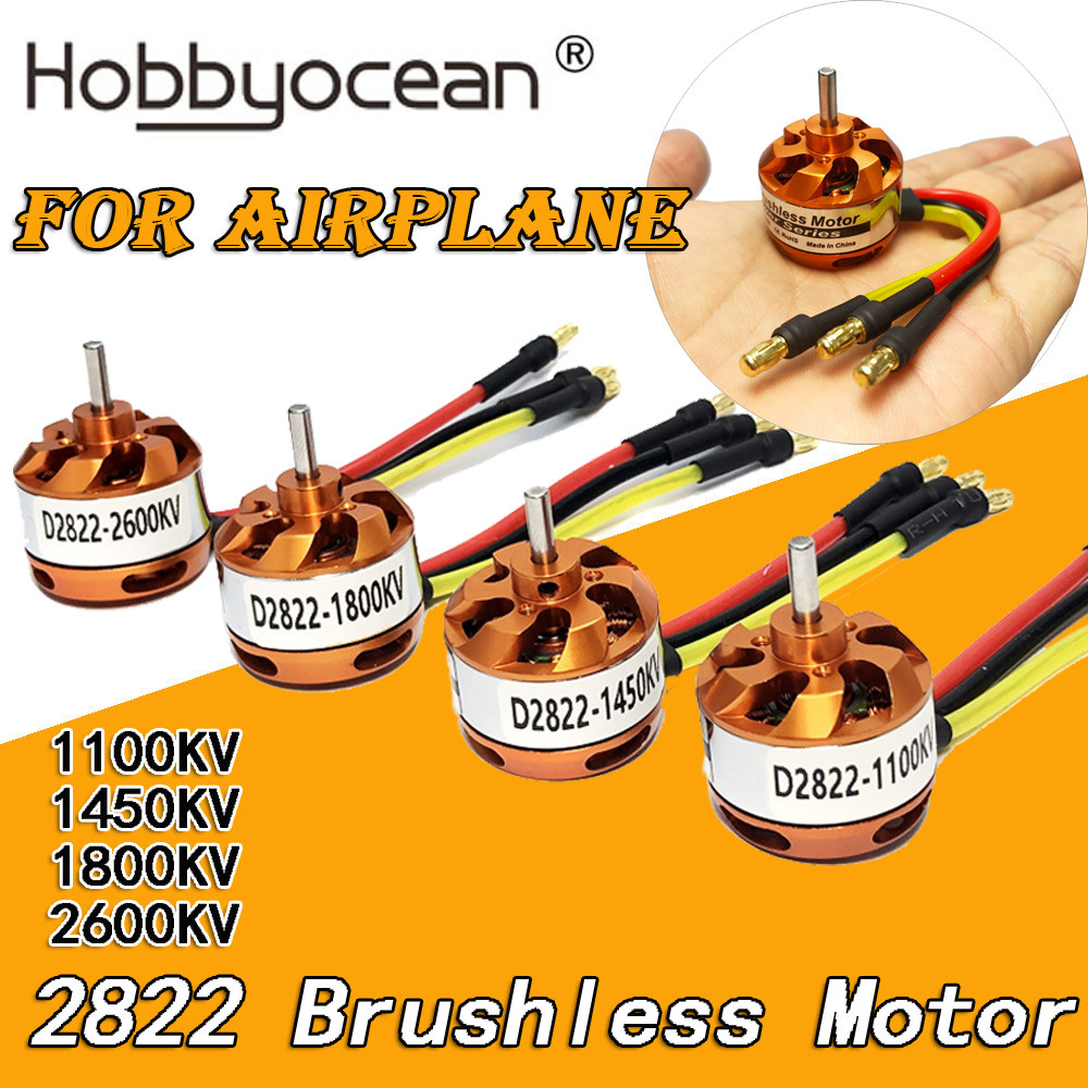 RC Motor D2822 2822 Brushless Motor 1100KV 1450KV 1800KV 2600KV 2-3S for Aircraft Plane Multi-copter