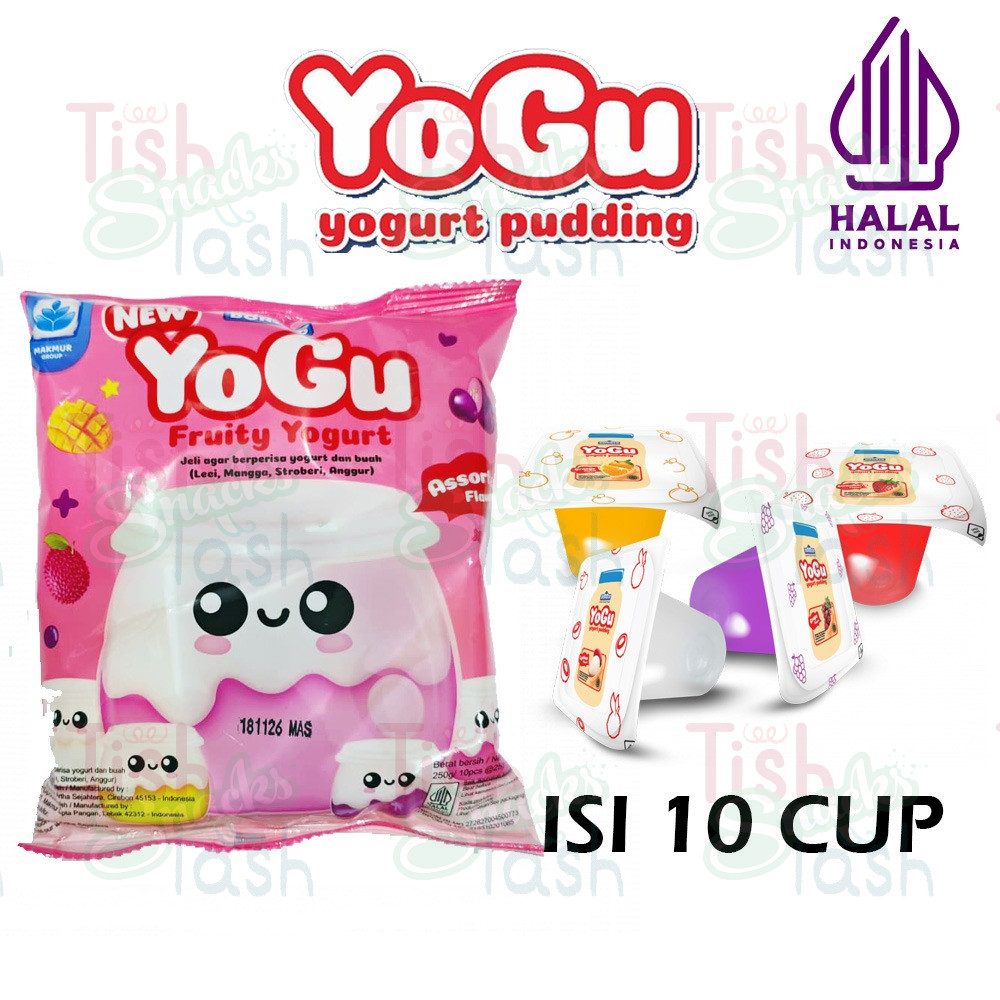 YoGu Donald Jelly Buah Anggur Leci Mangga Stroberi Yogurt Pudding 10 Cup Halal Indonesia Dessert