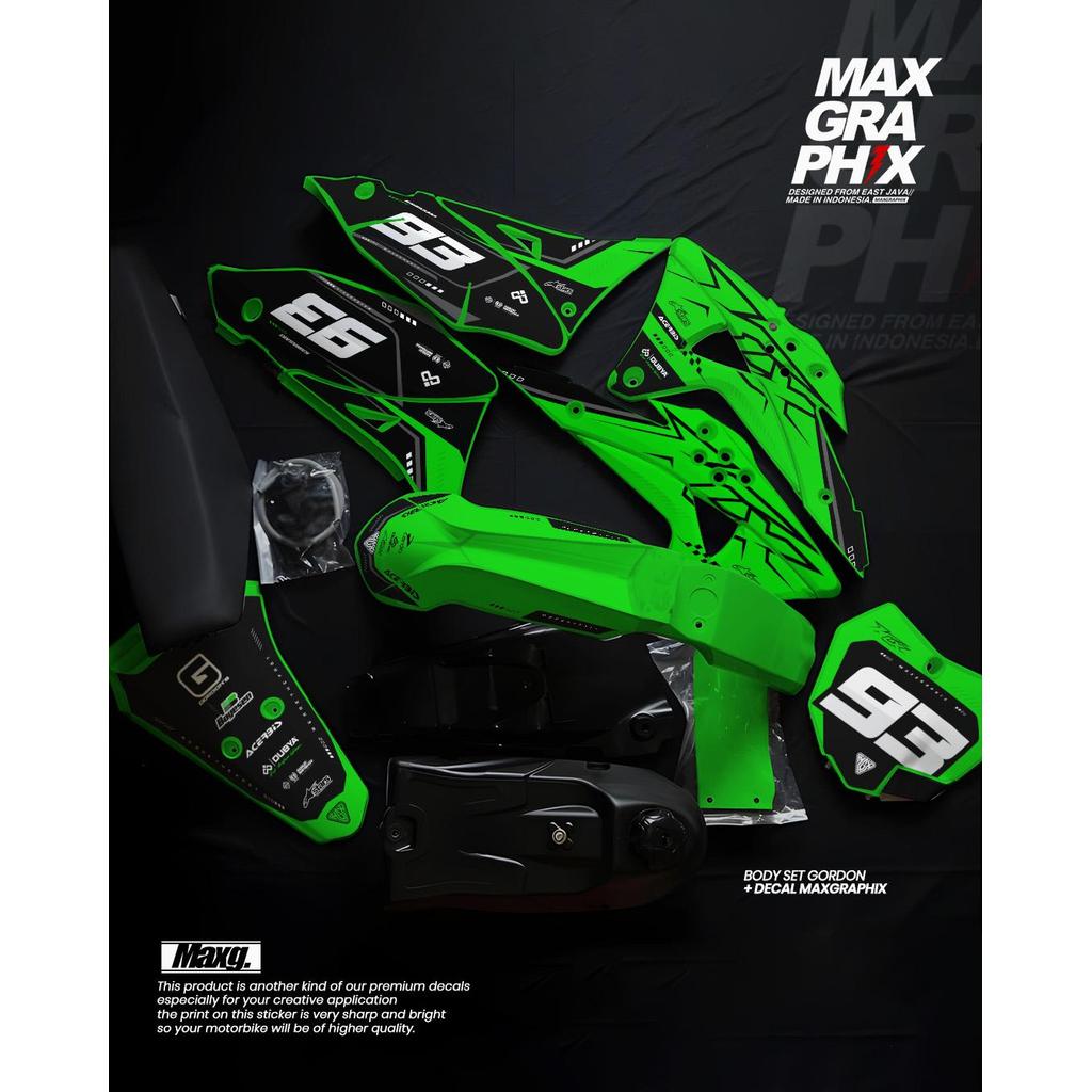 DECAL KLX GORDON TEMA STANDAR DESIGN BEBAS GANTI WARNA Motorcycle