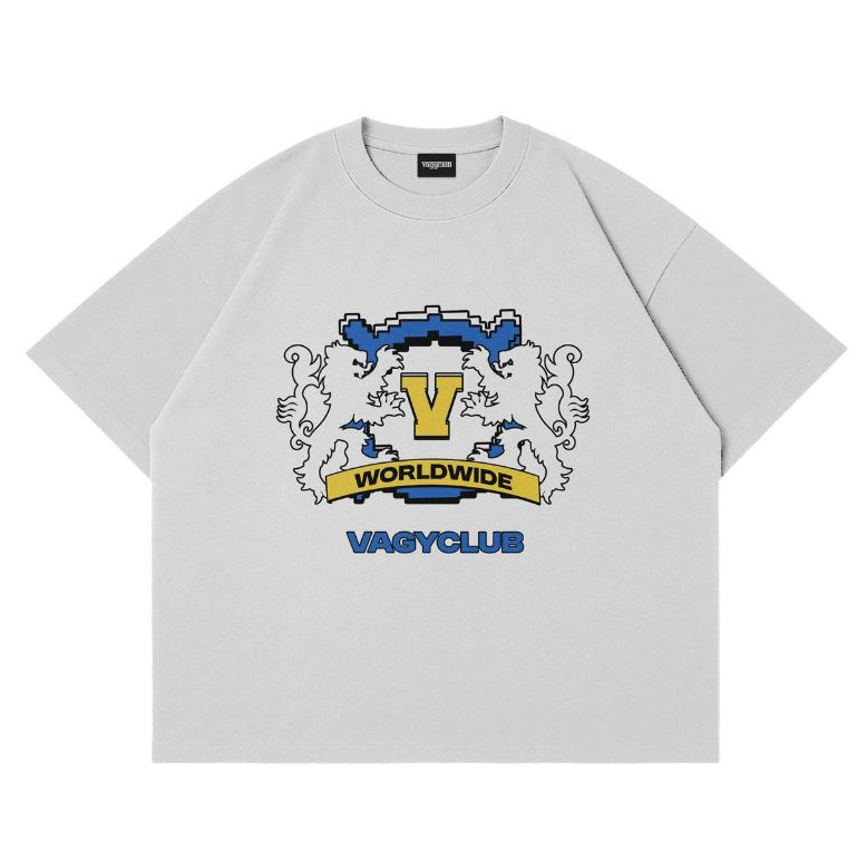 EpochEden Boxy Oversize T-Shirt I BoxyFit I LionShield I White I VagyClub I Unisex I Size S-3XL