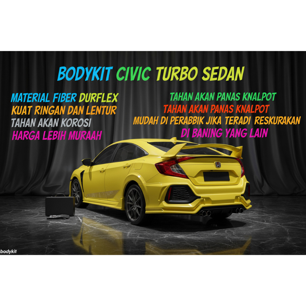 bodikit bodykit honda civic turbo sedan 2016-2021 body kit civic turbo sedan