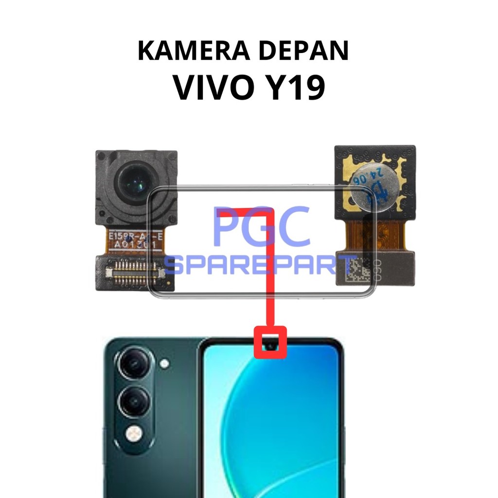 Kamera Depan Belakang Vivo Y19 / V2432  - Small Front Camera Kecil Selfie Big Back Rear