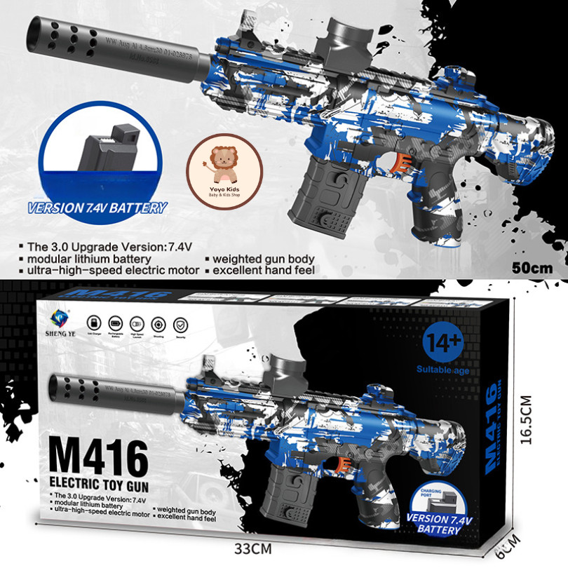Mainan Anak Electric Toy M416 Tembakan Bubble Water Gel Blaster Outdoor Laki Laki Elektrik Bubel