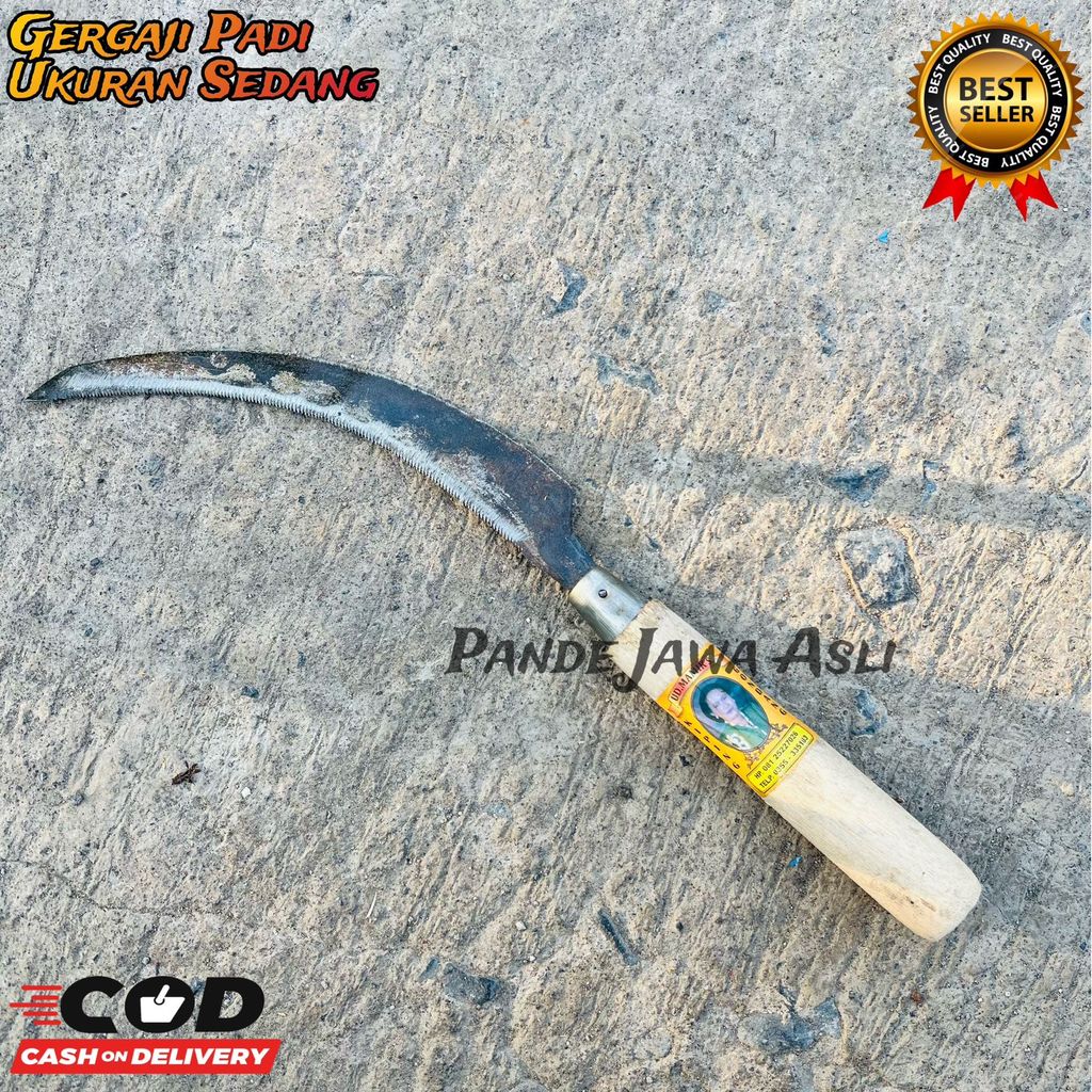 Sabit / gergaji padi bahan baja - Sabit padi dan rumput - Gergaji padi gagang kayu super tajam