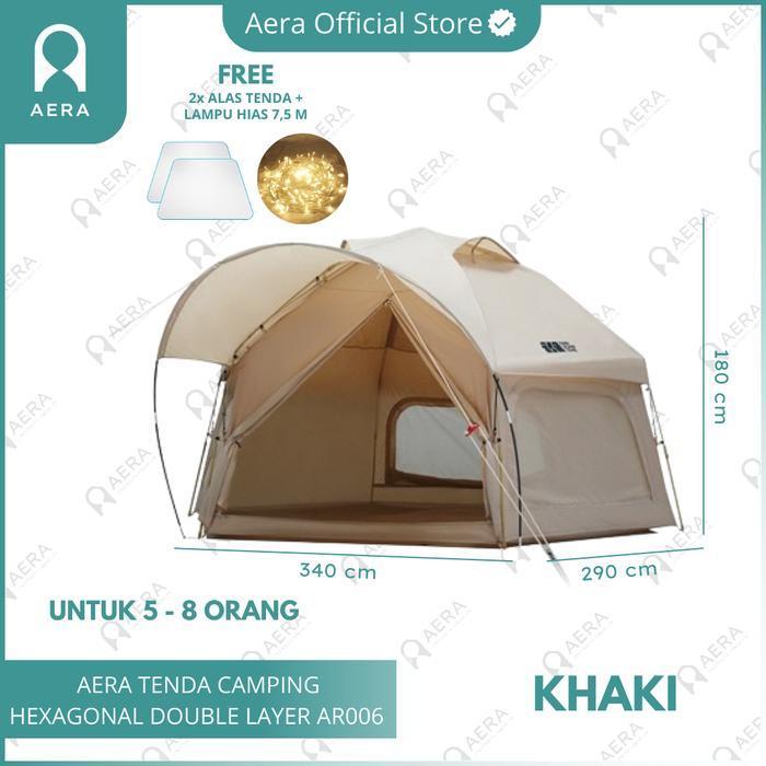 Tenda Glamping Hexagonal AR006 5 - 8 Orang | Tenda Camping Keluarga | Tenda Camping 8 Orang |  Tenda