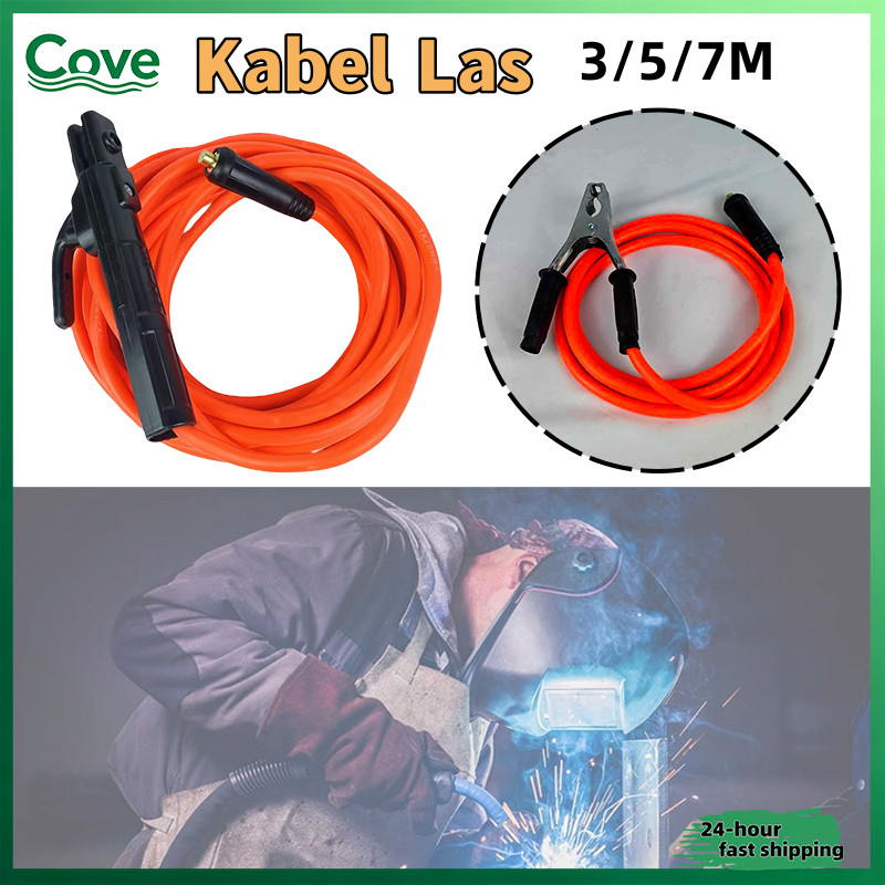 Paket Lengkap Kabel Las Tembaga 10mm² Welding Cable Set JLD 250A-300A Tang Massa Tang Las Kabel 3M 5