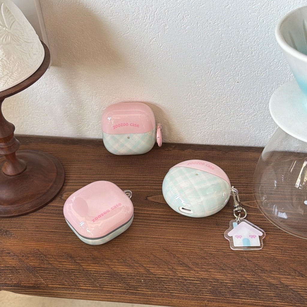 Korea Grid Pattern House Case untuk Samsung Galaxy Buds 3/3pro Samsung buds live / pro / 2 / pro / F