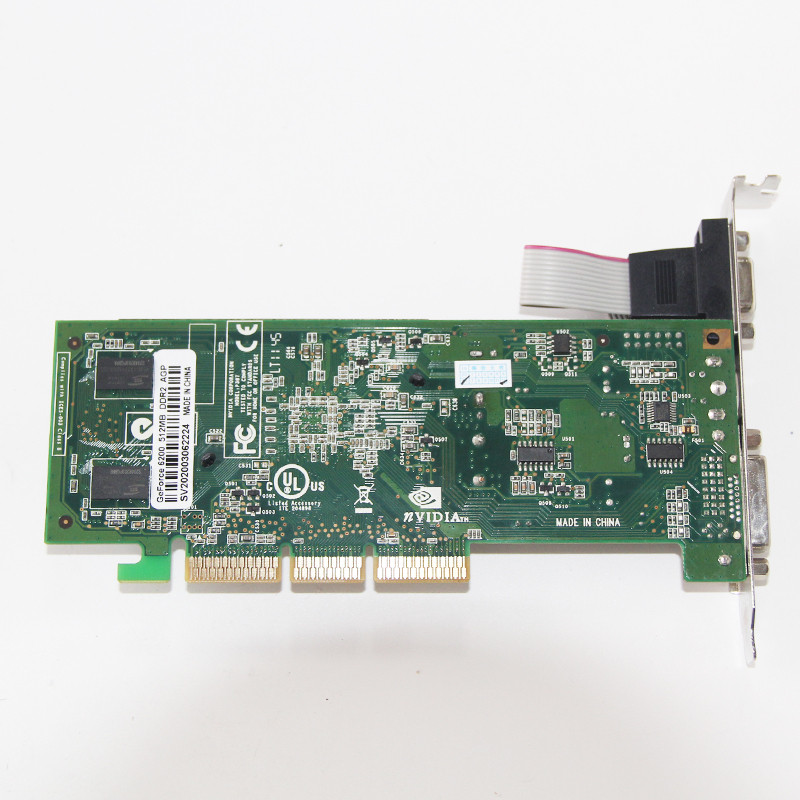 video graphic card for nVIDIA FX6200 256M AGP 4x 8X DDR2 VGA+S video+DVI 64bit AGP Video Card Graphi