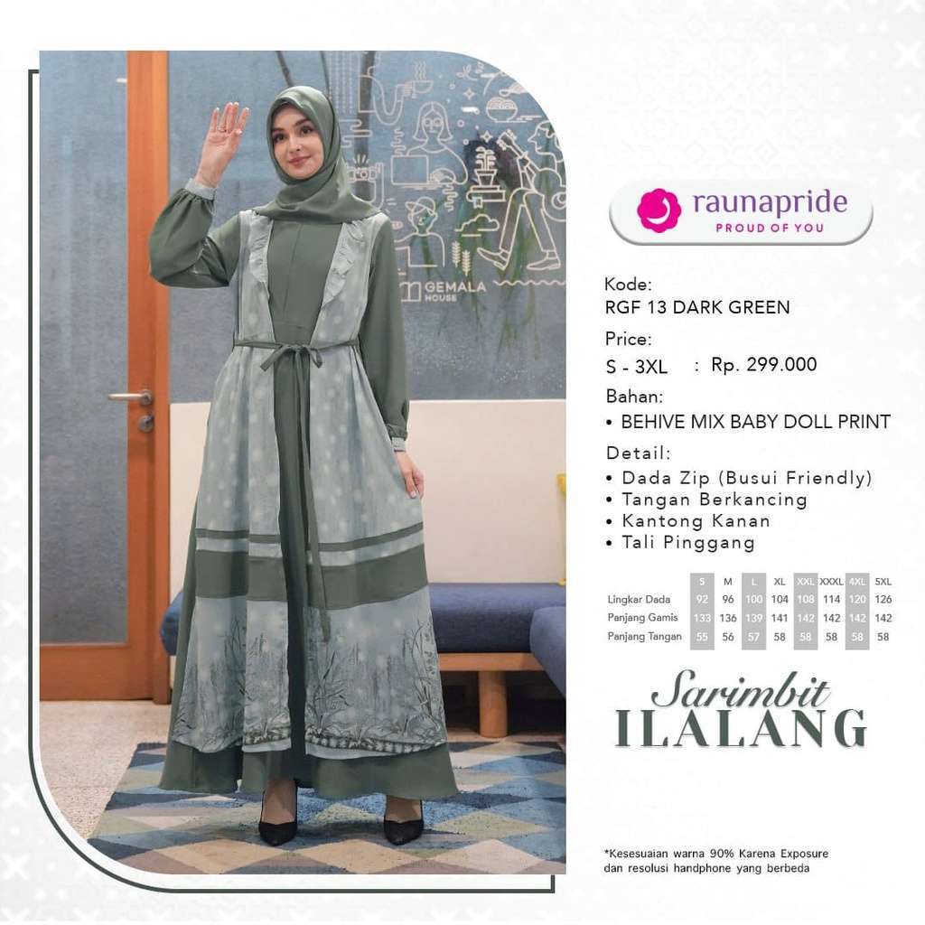 RAUNA RGF 13 GAMIS DEWASA DARK GREEN