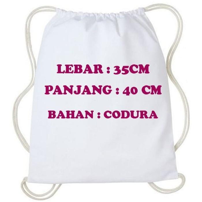Tas Serut Kanvas Canvas Aesthetic Bunga Tas Sekolah Remaja Dewasa Anak - BUNGA KUNING, SERUT PUTIH