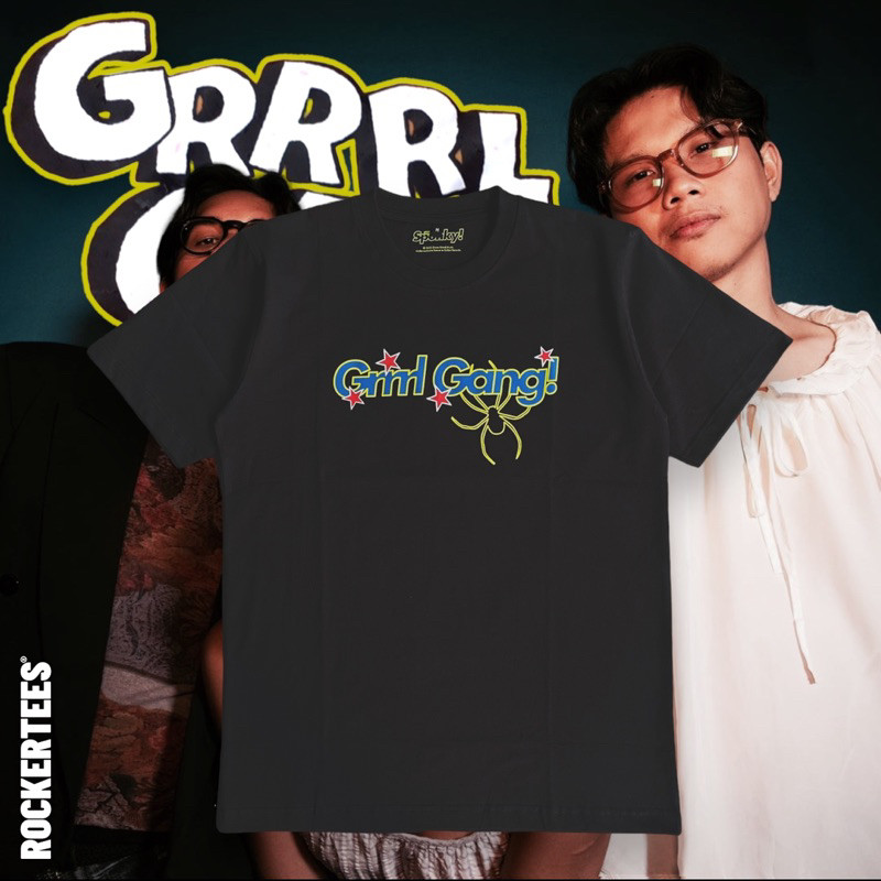 GRRRL GANG - LOGOTYPE SPIDER (DARK GREY) T-SHIRT | ORIGINAL MERCHANDISE