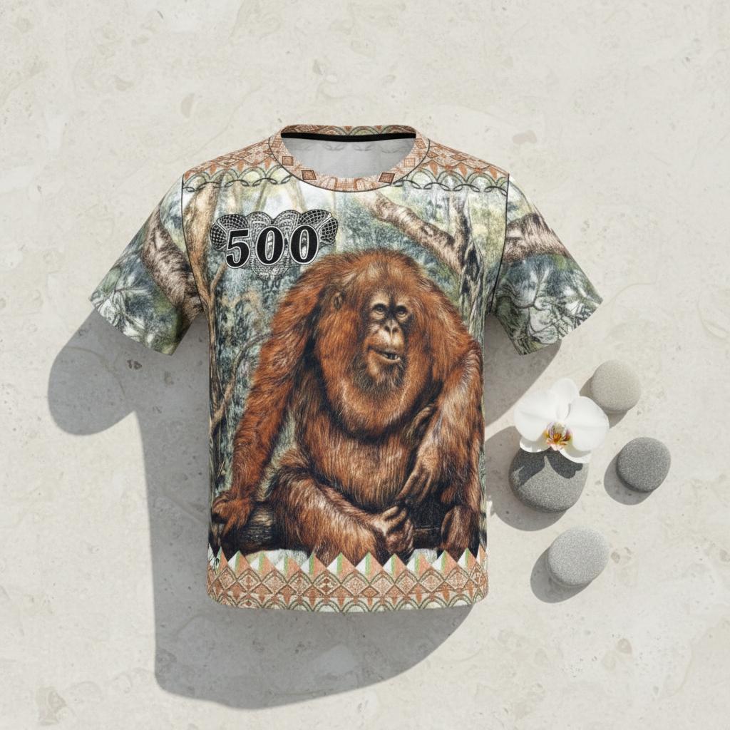 KAOS ATASAN UANG UNTUK ANAK USIA 4-10 TAHUN / BAJU ANAK GAMBAR DUIT 500 FULL PRINT