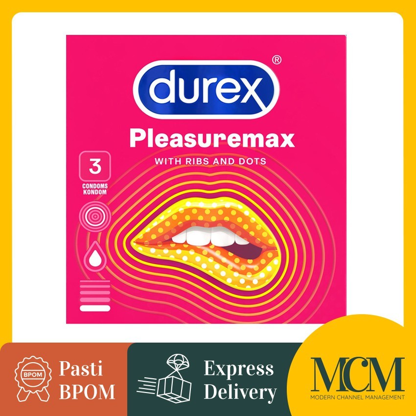 Kondom Durex Pleasuremax isi 3 Pcs - Kondom Gerigi