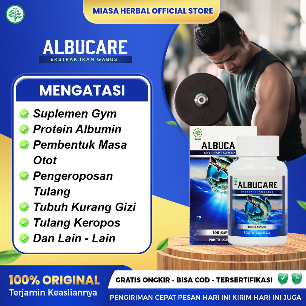 Albucare Protein Albumin Pembentuk Masa Otot - Suplemen Fitnes Gym