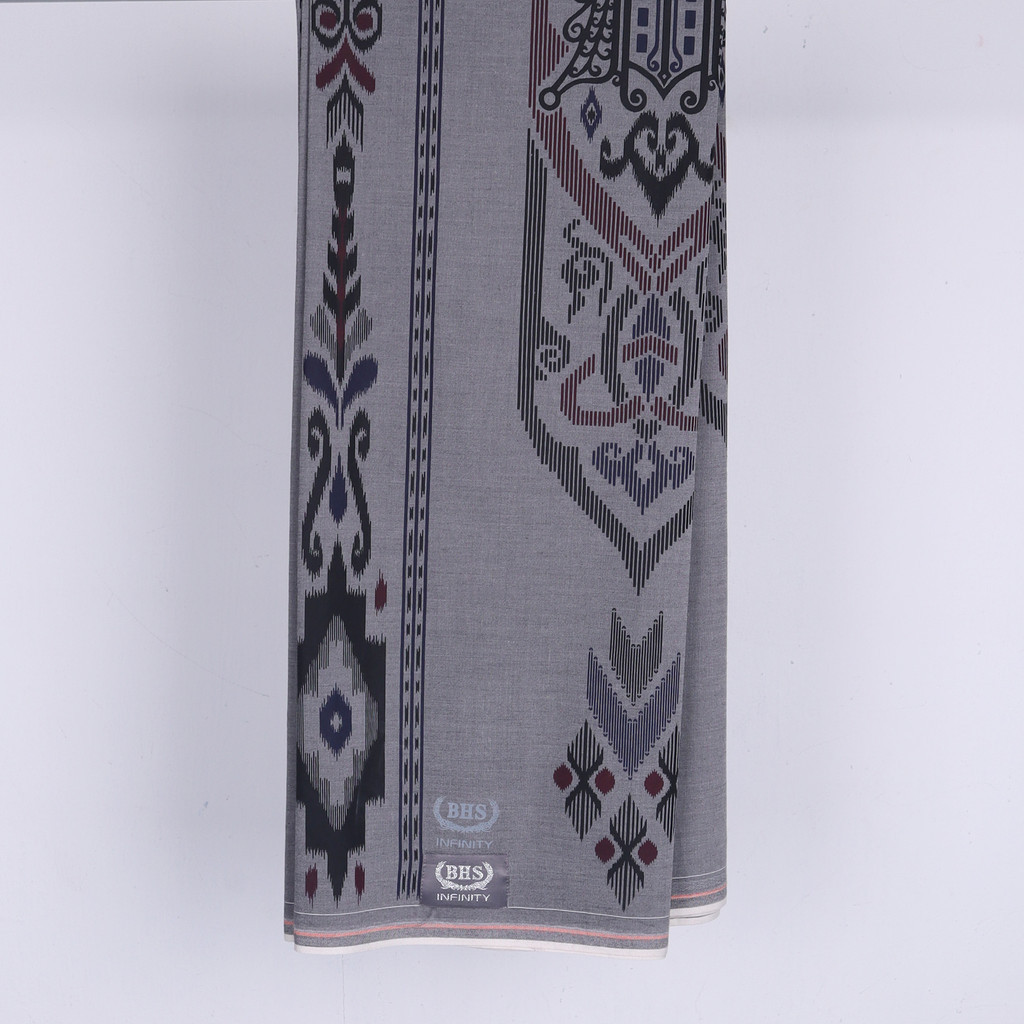 Sarung BHS 100% Original Asli | Sarung BHS Infinity Silver Motif V32 EKB Abu-Abu 02