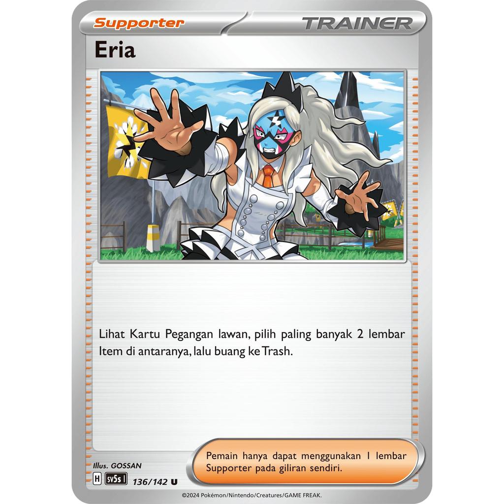 TCG Eria 136/142 SV5s Trainer Item Supporter KARTU CARD POKEMON INDONESIA