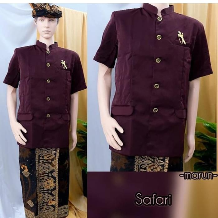 BAJU ADAT BALI SEMI SAFARI PRIA BUSANA BALI - set setelan