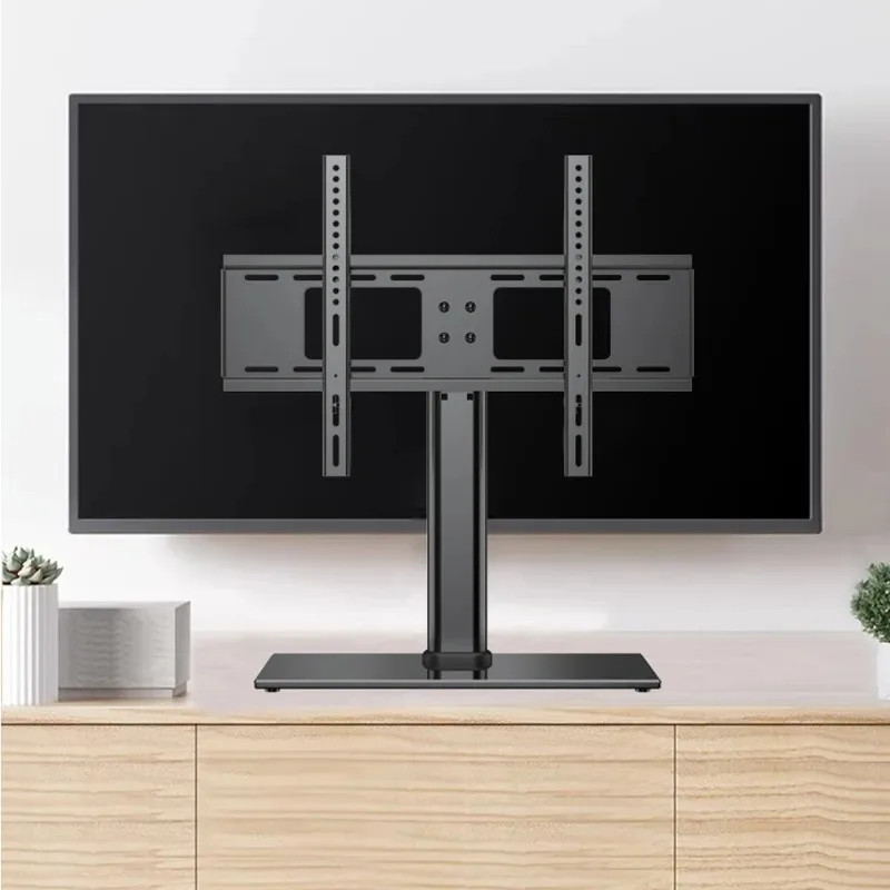 Bracket TV Meja Tabletop Adjustable 32–70 Inch VESA 600x400 Tanpa Bor Stand TV Baja Besi Alas Kaca T