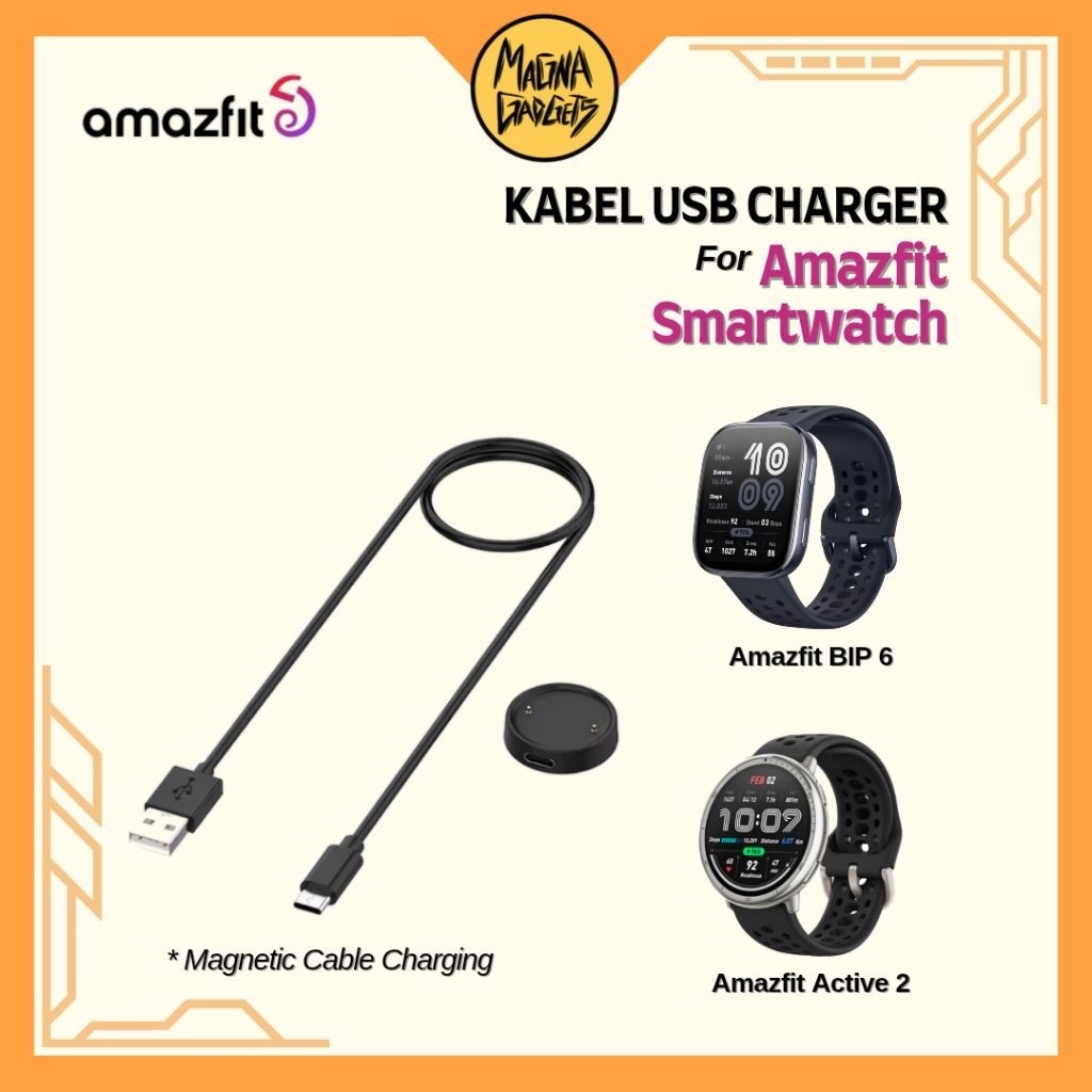 Kabel USB Magnetic Charger Amazfit BIP 6 & Amazfit Active 2 | Dock Charger Amazfit BIP 6 / Active 2