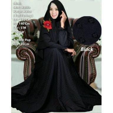 4149 gamis syar'i krem cream polos klok khimar jumbo set hijab wanita