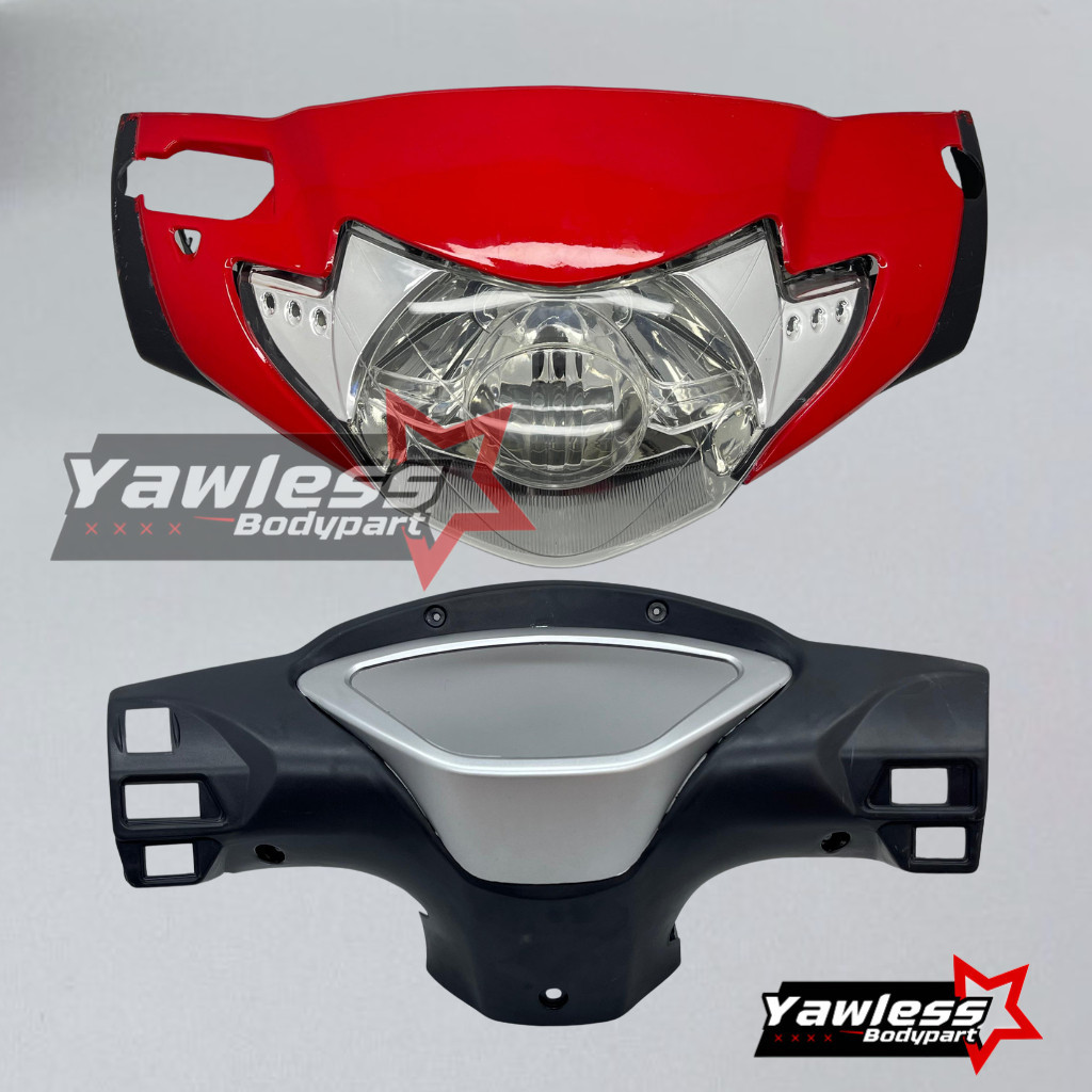 Batok supra X 125 lama merah plus lampu depan supra x 125 lama / totok depan supra x 125 merah