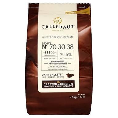 Callebaut chocolate 70% dark. 2.5kg bag