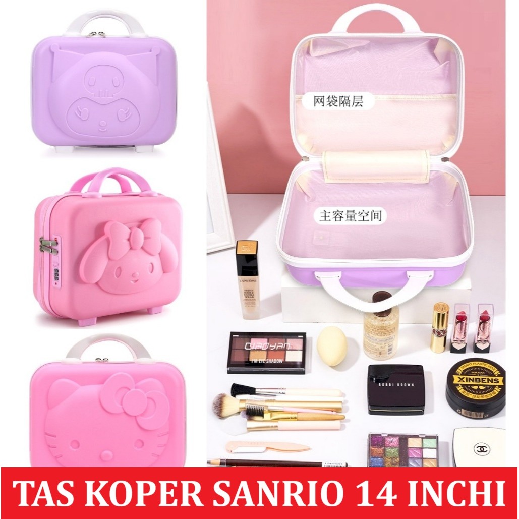 Tas Koper Kuromi Sanrio 3D 14 inchi original import double zip tas anak perempuan make up alat tulis