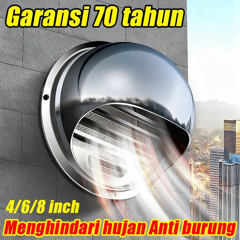 304 Stainless Steel Ventilasi Udara lebih tebal Tidur 4/6/8 inch Vent Cap Penutup Corong Ventilasi U