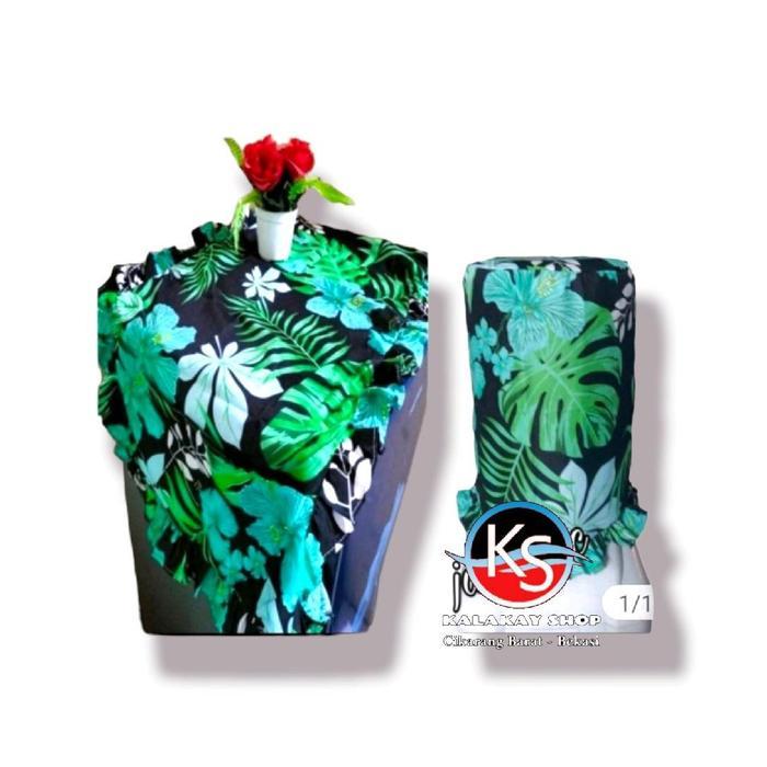 Taplak Kulkas dan Sarung Galon 1 Set Motif Monstera - -, -