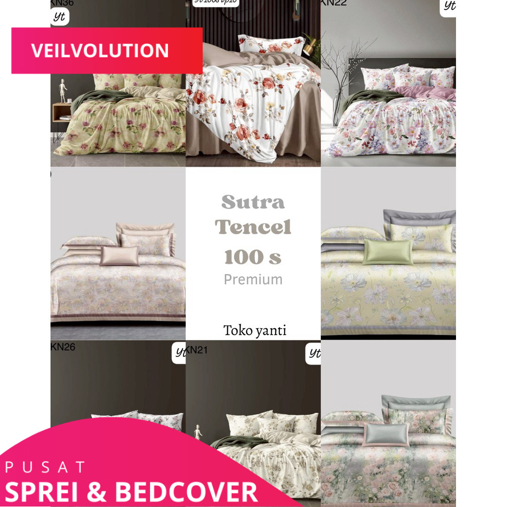 Bedcover set Sutra Tencel 100s | Tencel 100s | Seprei Tencel 100s set Bedcover