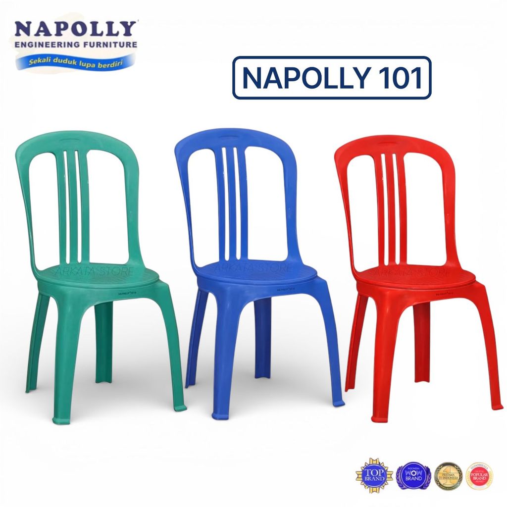 NAPOLLY 101 | BIRU | MERAH | HIJAU | kursi plastik napolly 101 | kursi napolly 101 | kursi kondangan