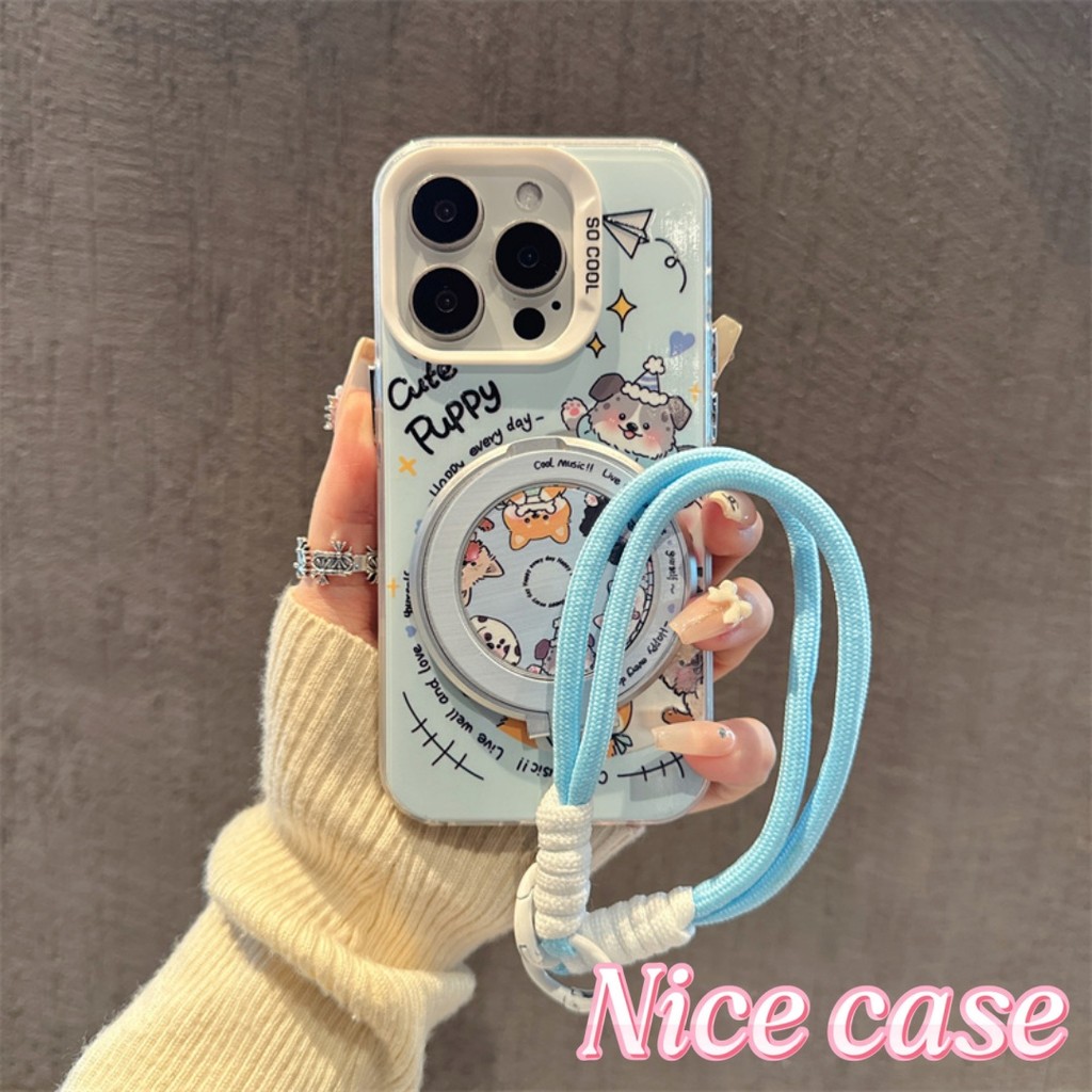 case iPhone 11 Rekam hewan dengan penyangga dan tali pergelangan tangan Casing ponsel cocok untuk iP