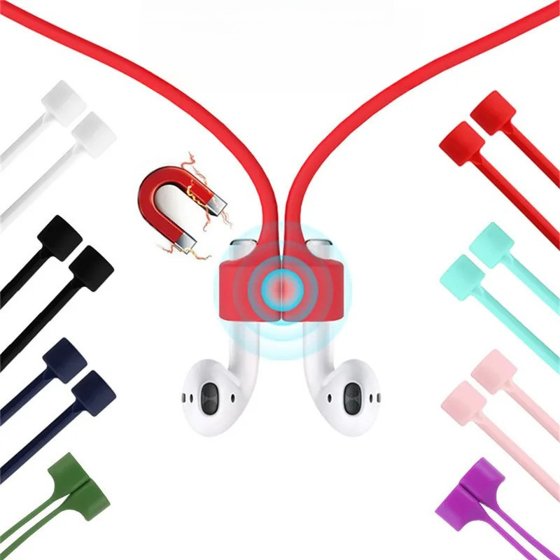 Auriculares magnéticos inalámbricos antipérdida de silicona, Cable de soporte de cuerda para AirPods