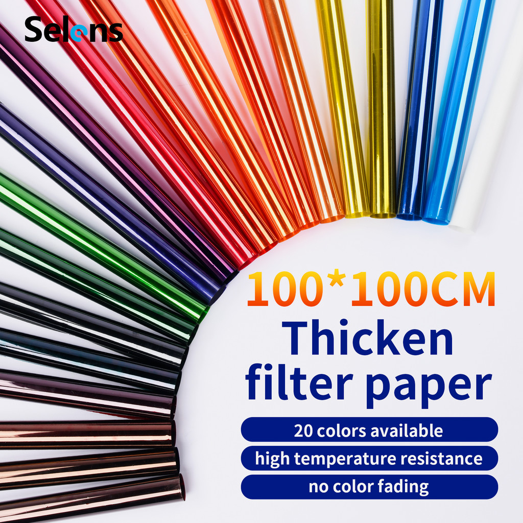 Selens 1x1m 20 Colors Filter Gels Set Camera Lighting Modifier CTO CTB Diffusion Correction Light Sh