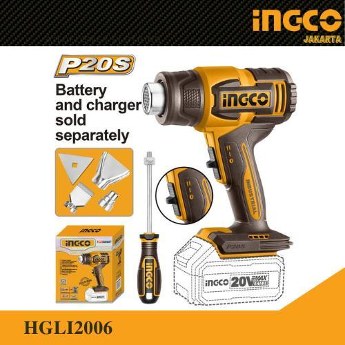 Hotgun Heat Guns  Heatgun Cordless 20V Baterai Blower Pemanas P20S Hot Gun Panas INGCO HGLI2006