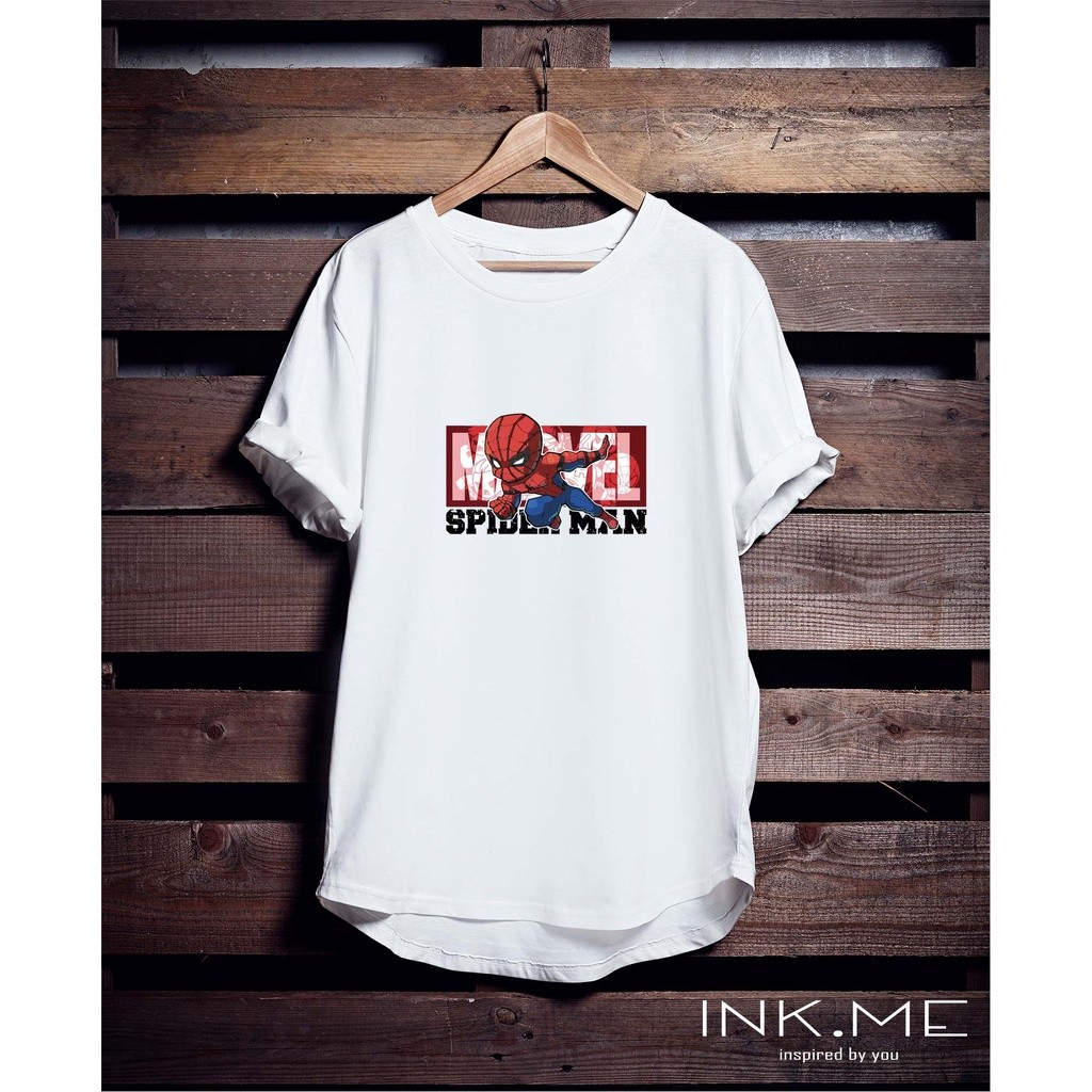 SPIDERMAN WHITE TSHIRT- SPIDERMAN MARVEL HEROES TSHIRT- KAOS UNISEX SPIDERMAN-KAOS PROMO SPIDERMAN- 