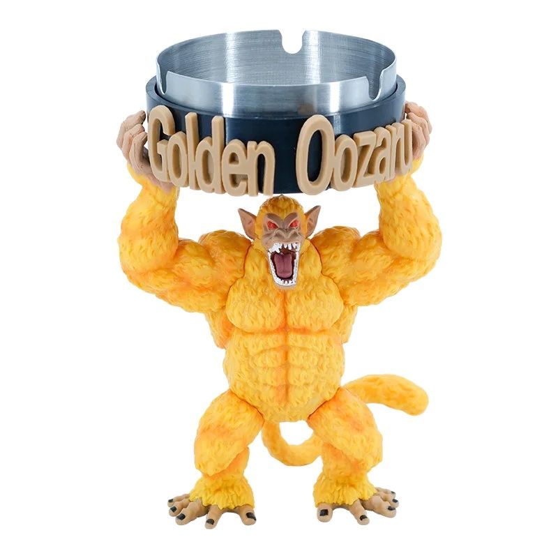 Anime Dragon Ball Z Super Saiyan Super Great Ape Golden Oozaru Ashtray PVC Action Figure Statue Coll