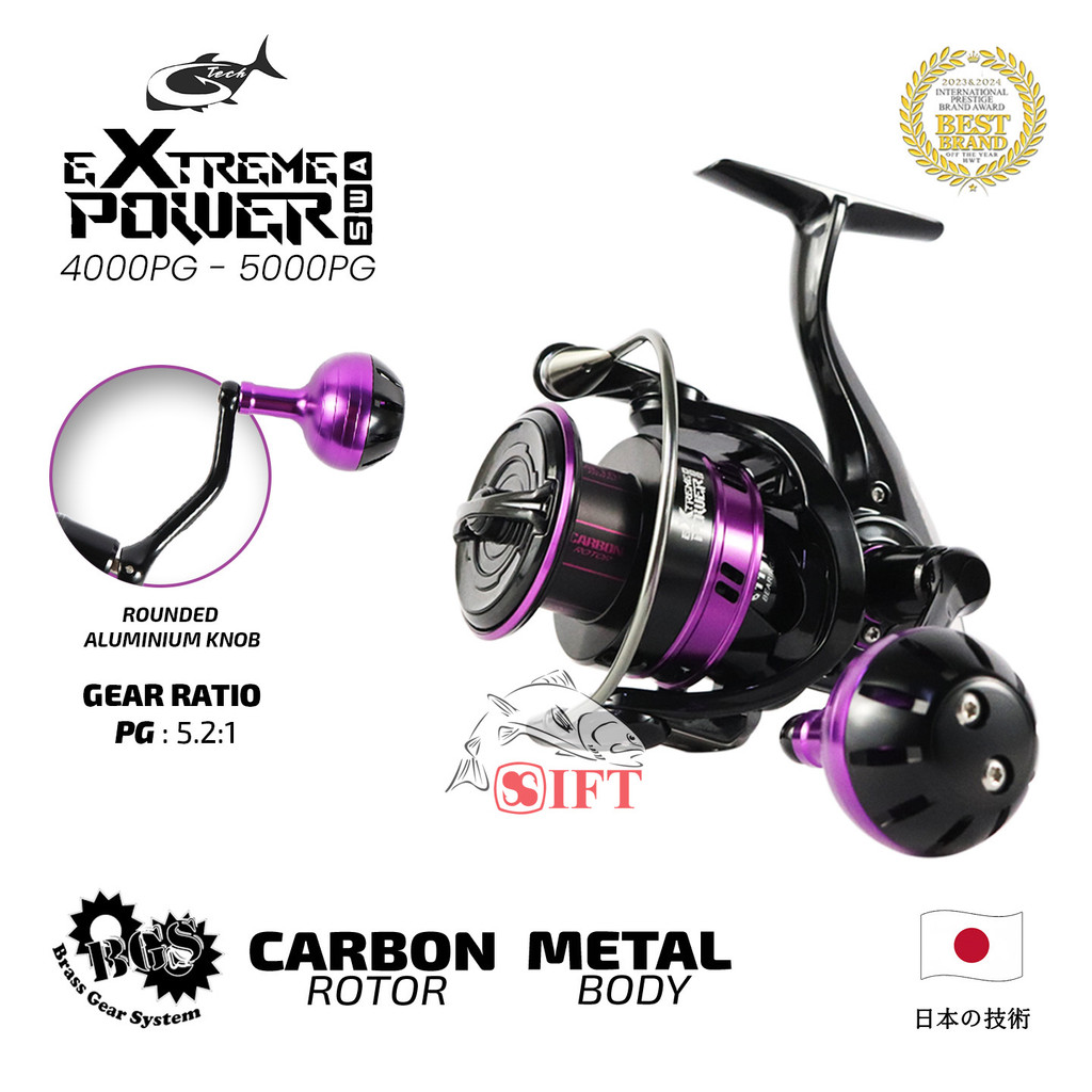 Reel G-TECH EXTREME POWER SWA 4000 5000 HG PG XG | BGS Power Handle Saltwater | Pasiran Pantai Laut 