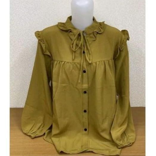 ATASAN WANITA DEWASA BLOUSE KOREA BLOUSE SHANGHAI RUMBAI TALI PAKAIAN KOREAN STYLE