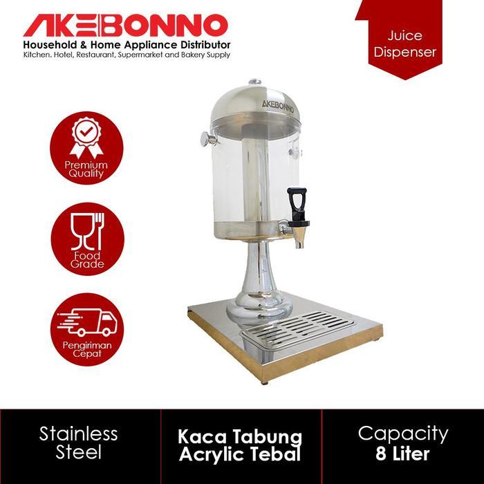 bear_storee AKEBONNO - Dispenser Pitcher Juice Single Tank Lurus 8 Liter Silver TERLARIS