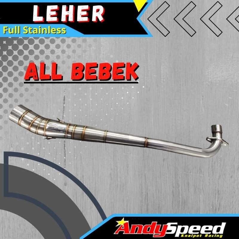Leher knalpot all bebek jupiter blade supra revo kharisma vega full stainless andy speed