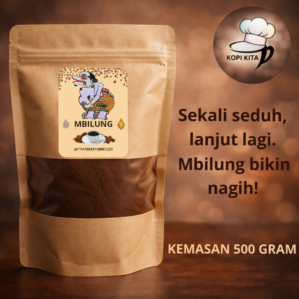 promo bubuk kopi mbilung kemasan 500 Gram murah nikmat mantap bubuk kopi Robusta mbilung kopi bubuk 