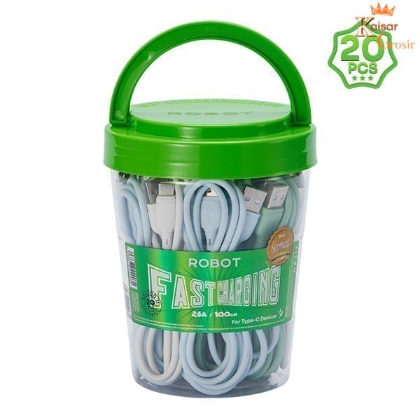 Kabel Data Tipe C / Type C USB ROBOT RBC100S 1 Toples 1m (1 Toples isi 20pcs) Beli 10Pcs Free Toples
