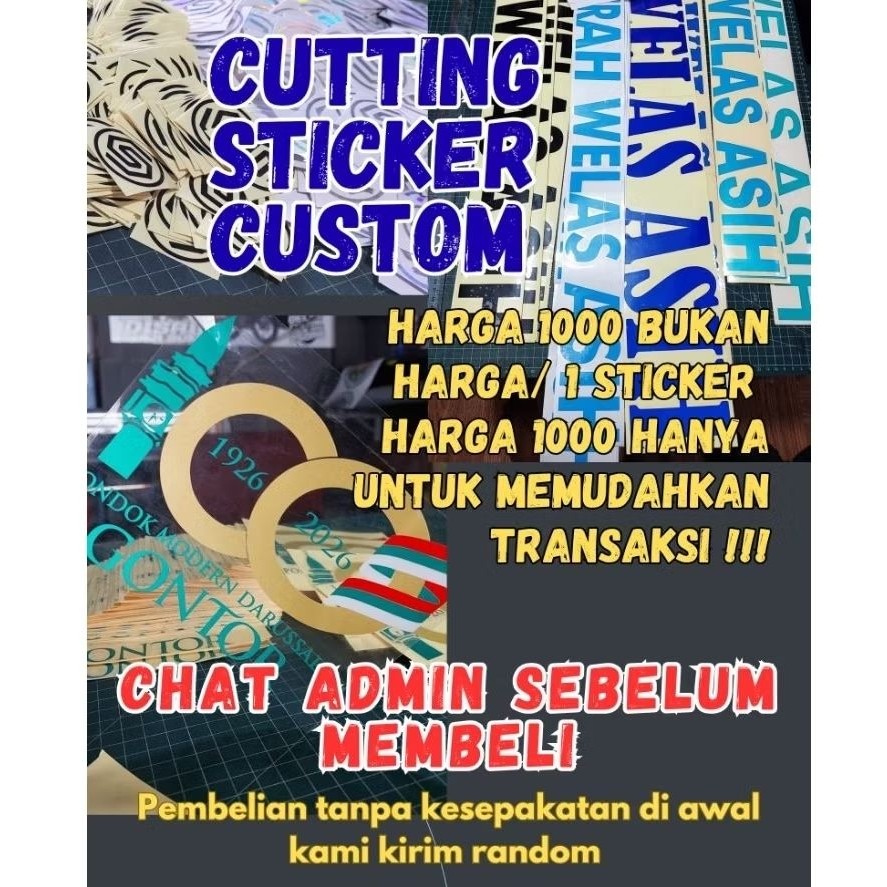 Cutting Sticker Custom Desain Suka Suka Tahan Air