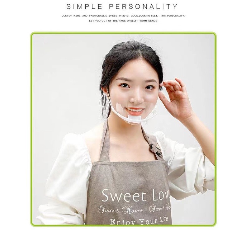 (TW)  Masker Penutup Mulut Transparan Chef Kantin Restoran  / Masker Dapur Penutup Mulut Transparan 