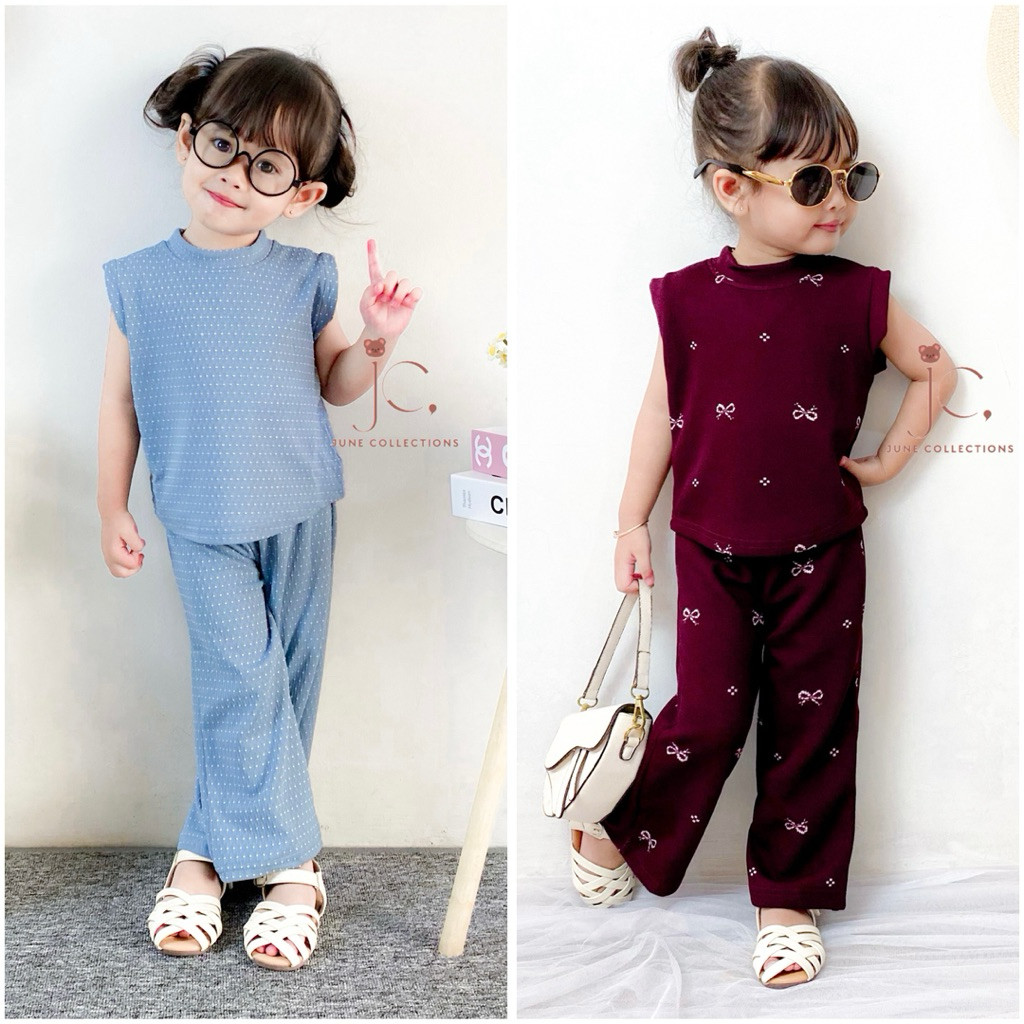 Haibara - BAJU LEBARAN ANAK LABUBU DAILYWEAR KNIT SET ANAK BAJU KNIT ANAK PEREMPUAN STELAN KNIT ANAK
