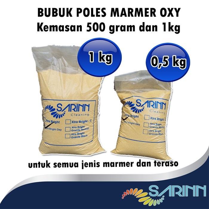 (resky.storeid) Obat bubuk poles kristalisasi marmer teraso Xtra Bright Oxy kemasan 0,5kg dan 1kg Ma