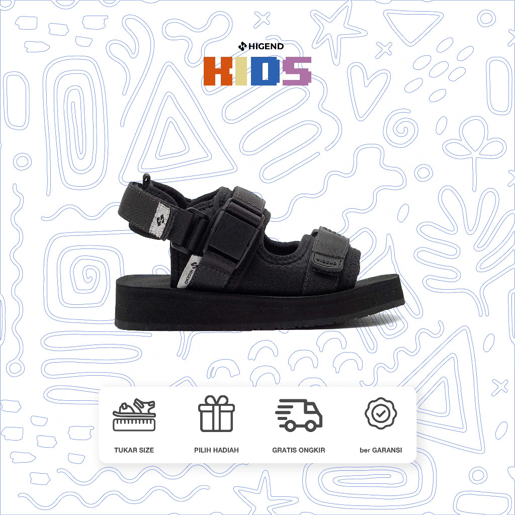 Higend Kids - Nifty Prime Fullblack - Sandal Traveling Anak
